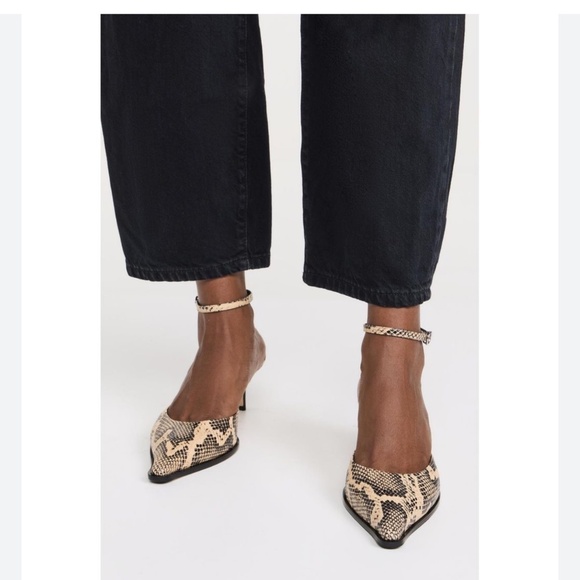 Aeyde Sarina Snake Print Calf Leather Latte Pumps NWT Size 41 - Picture 4 of 10